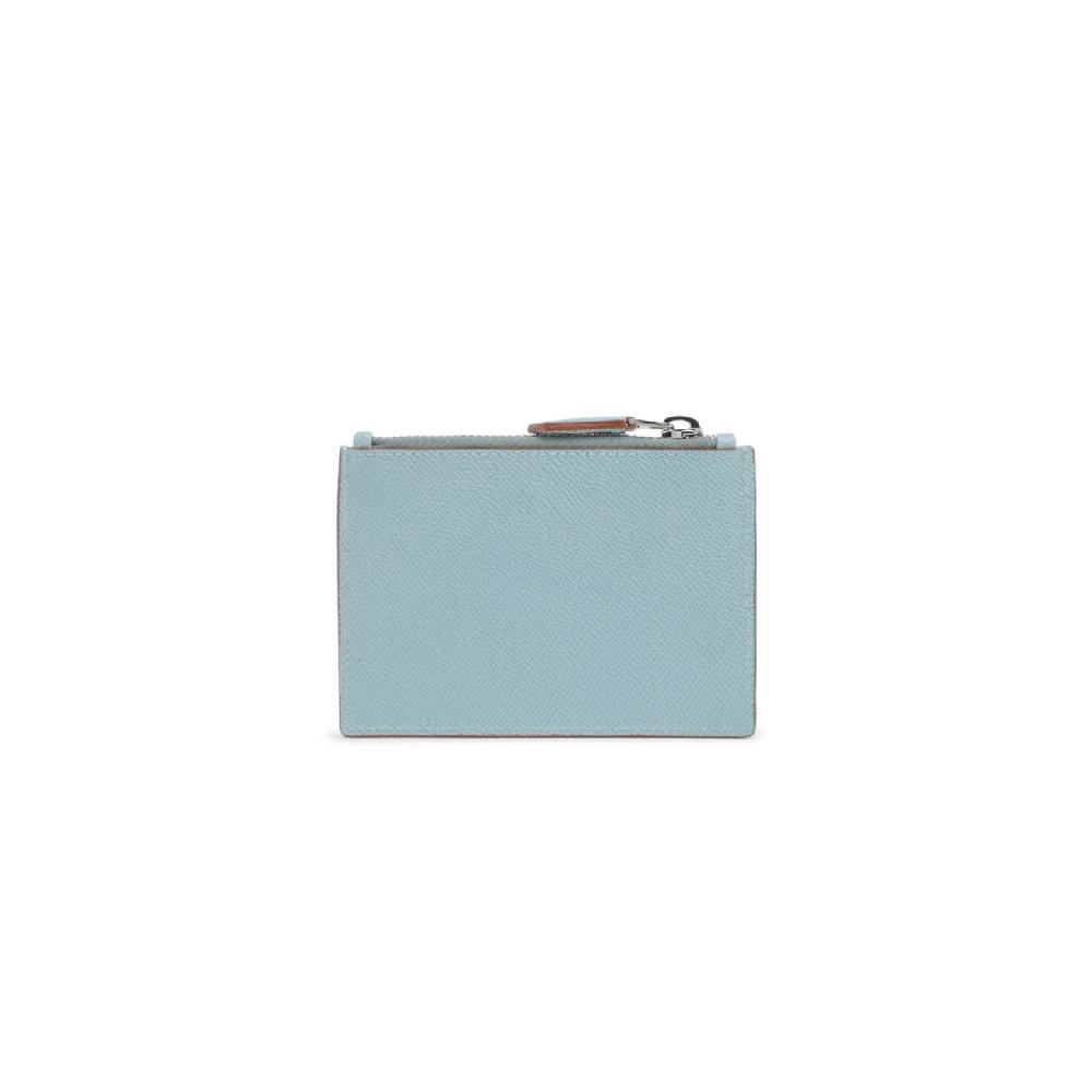 Santoni Porta monete in Saffiano azzurro Moda