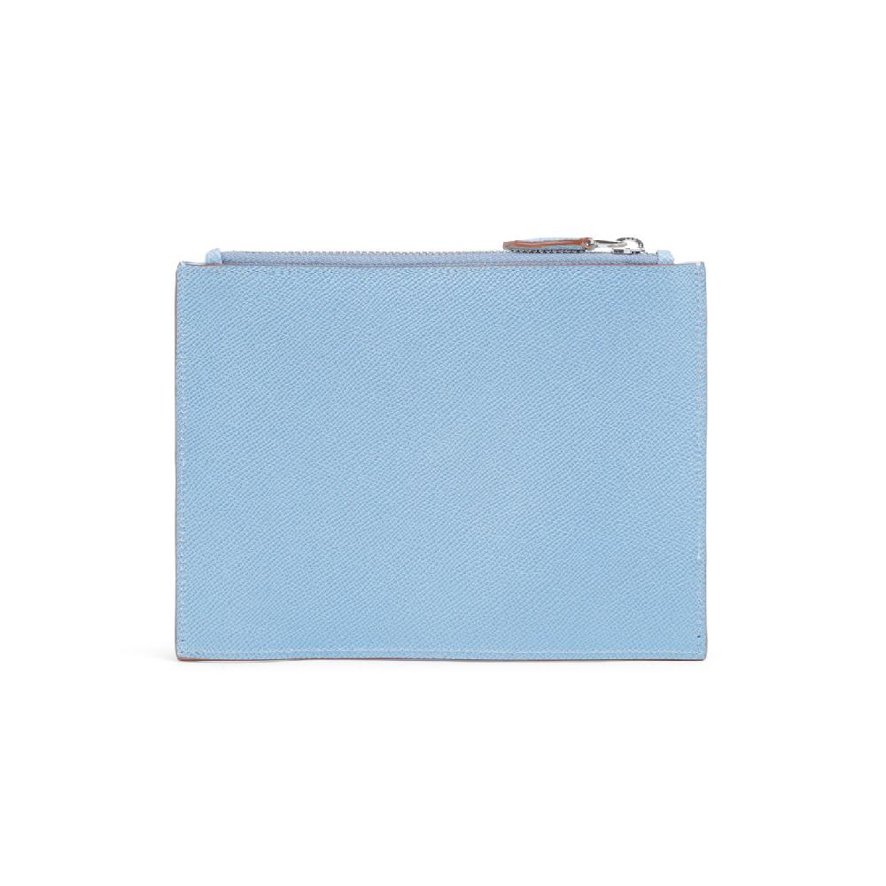 Santoni Pouch piccola in Saffiano azzurro Italia