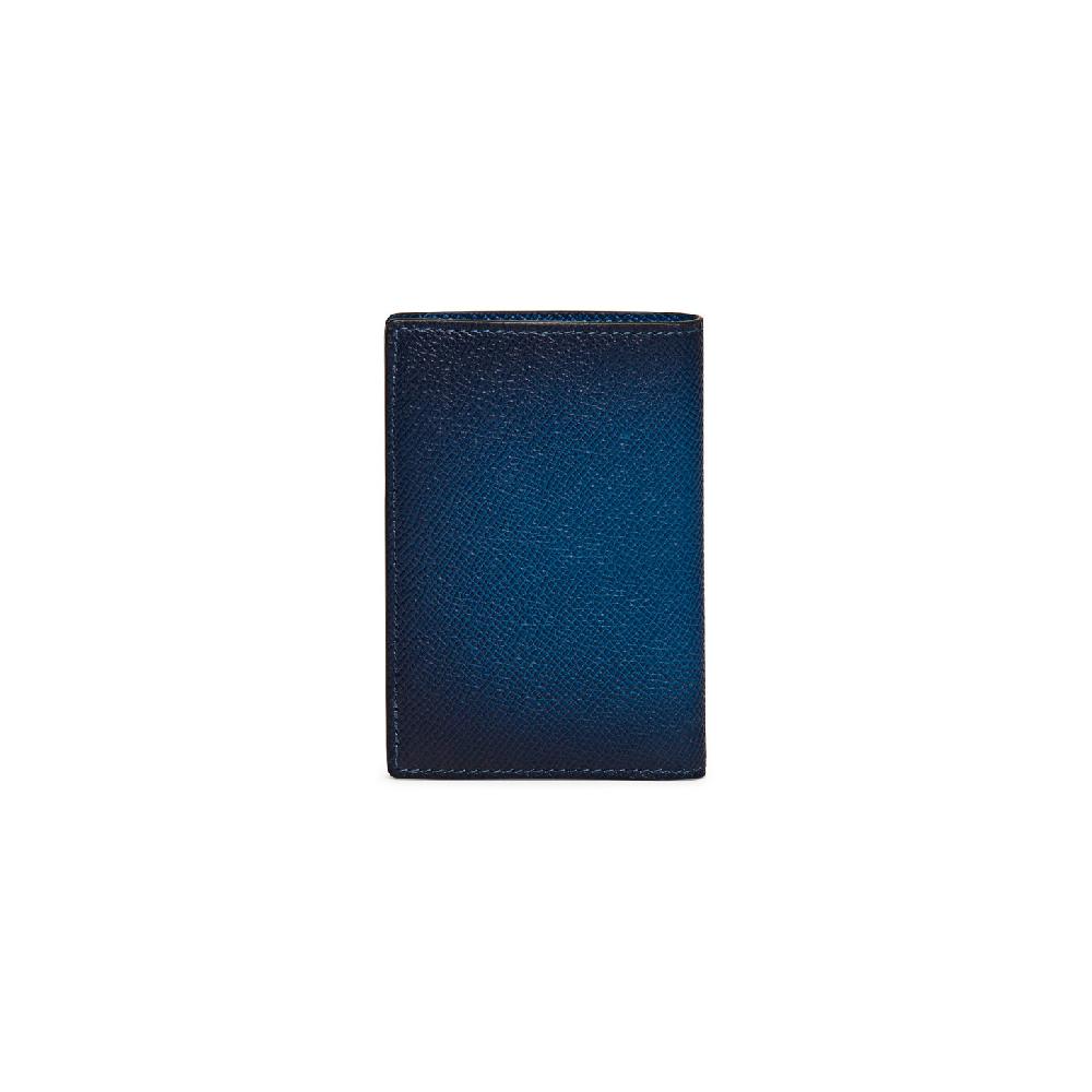 Santoni Portafoglio verticale in saffiano blu Qualità