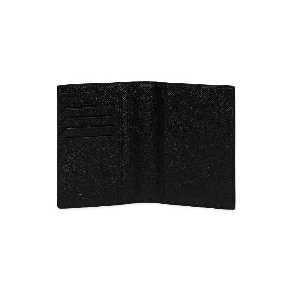 Santoni Custodia per passaporto in saffiano nero Spedizione Gratuita