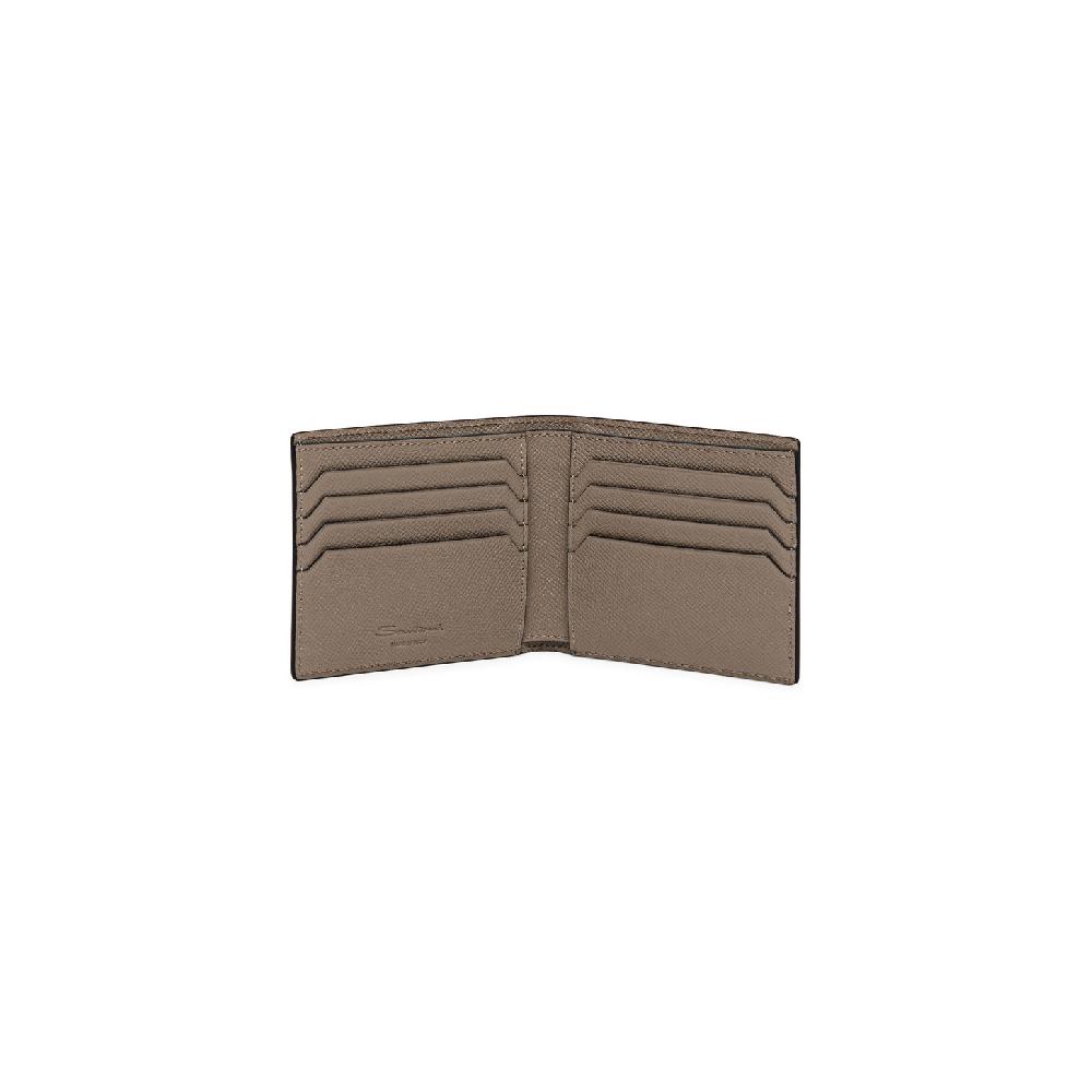 Santoni Portafoglio in saffiano beige Pezzi Unici