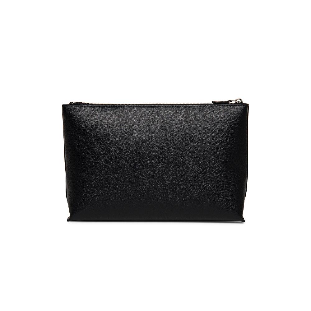 Santoni Pouch in saffiano nero Soddisfazione Garantita