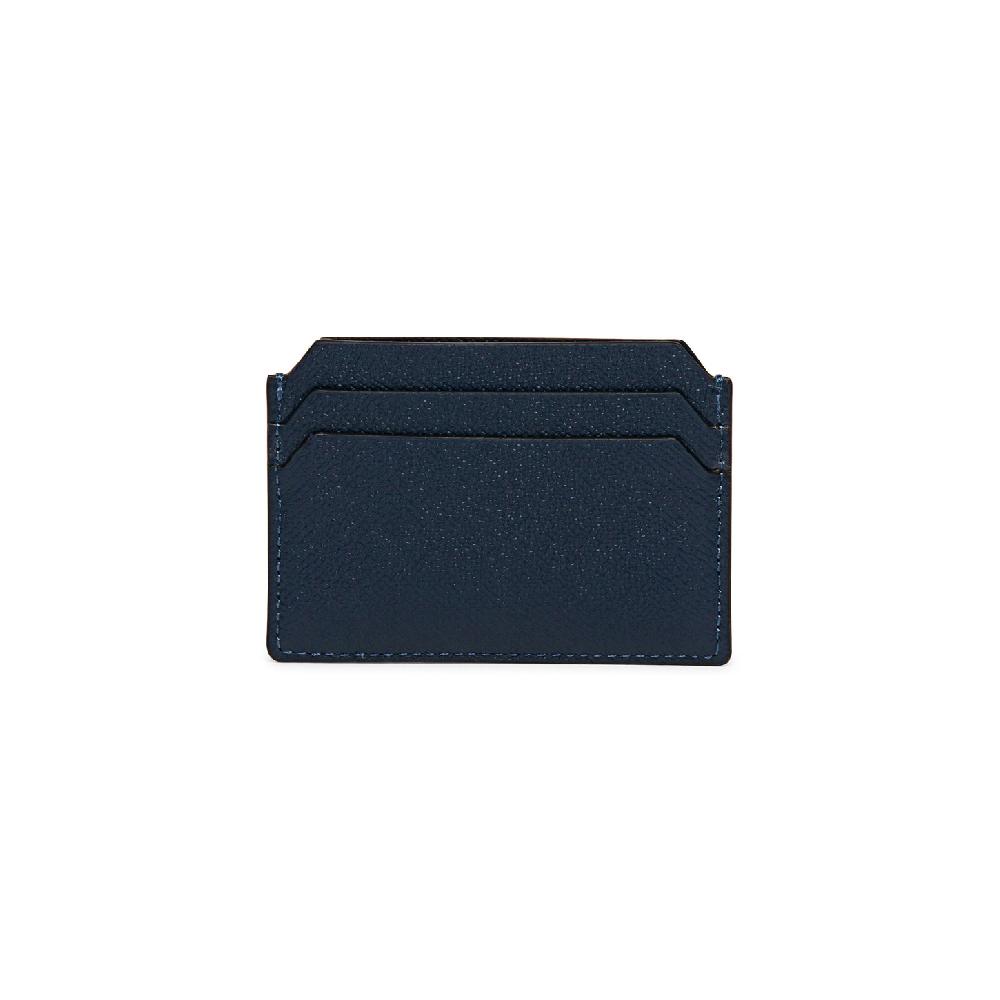 Santoni Porta carte di credito in saffiano blu Promozione Limitata