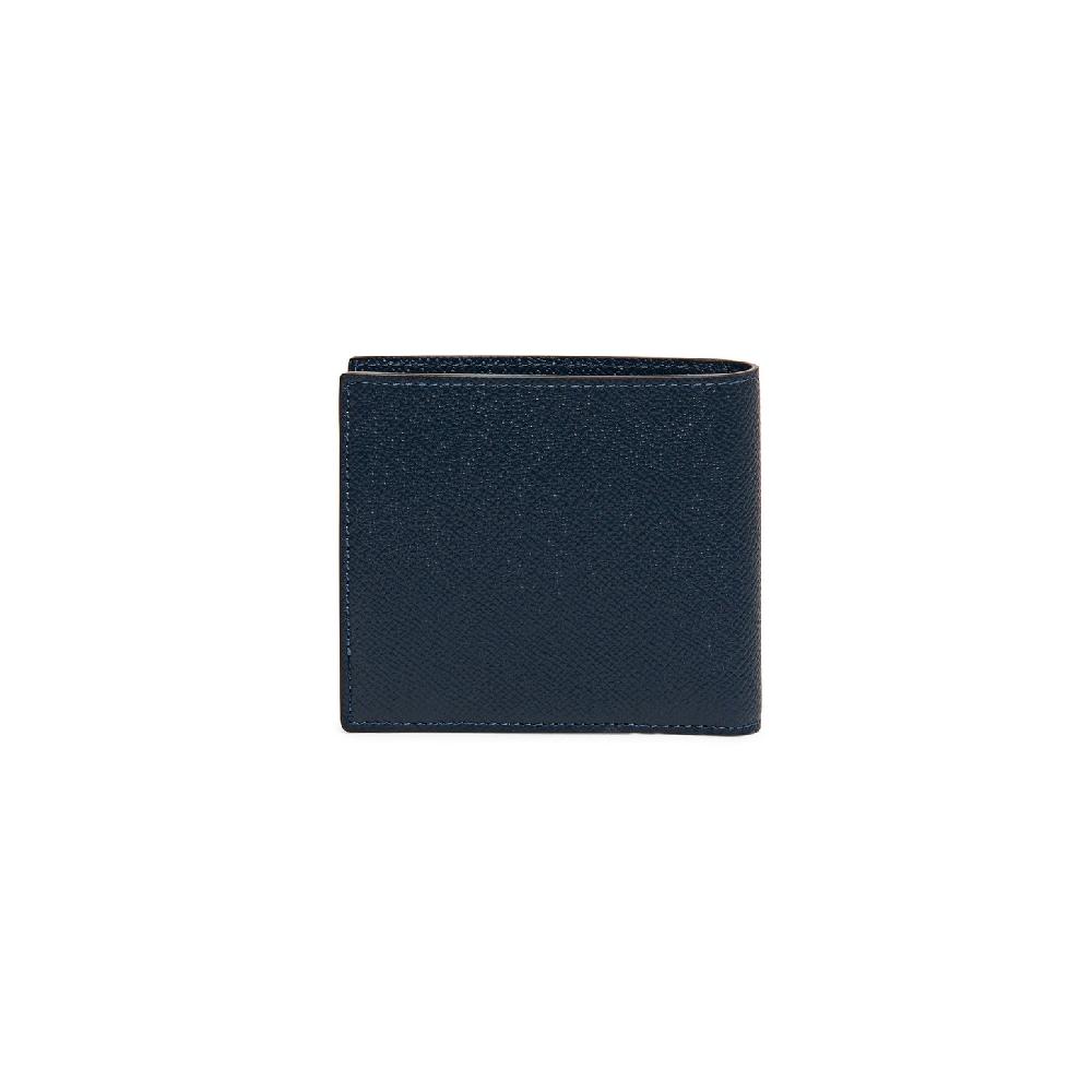 Santoni Portafoglio con porta monete in saffiano blu Fino Al -60%