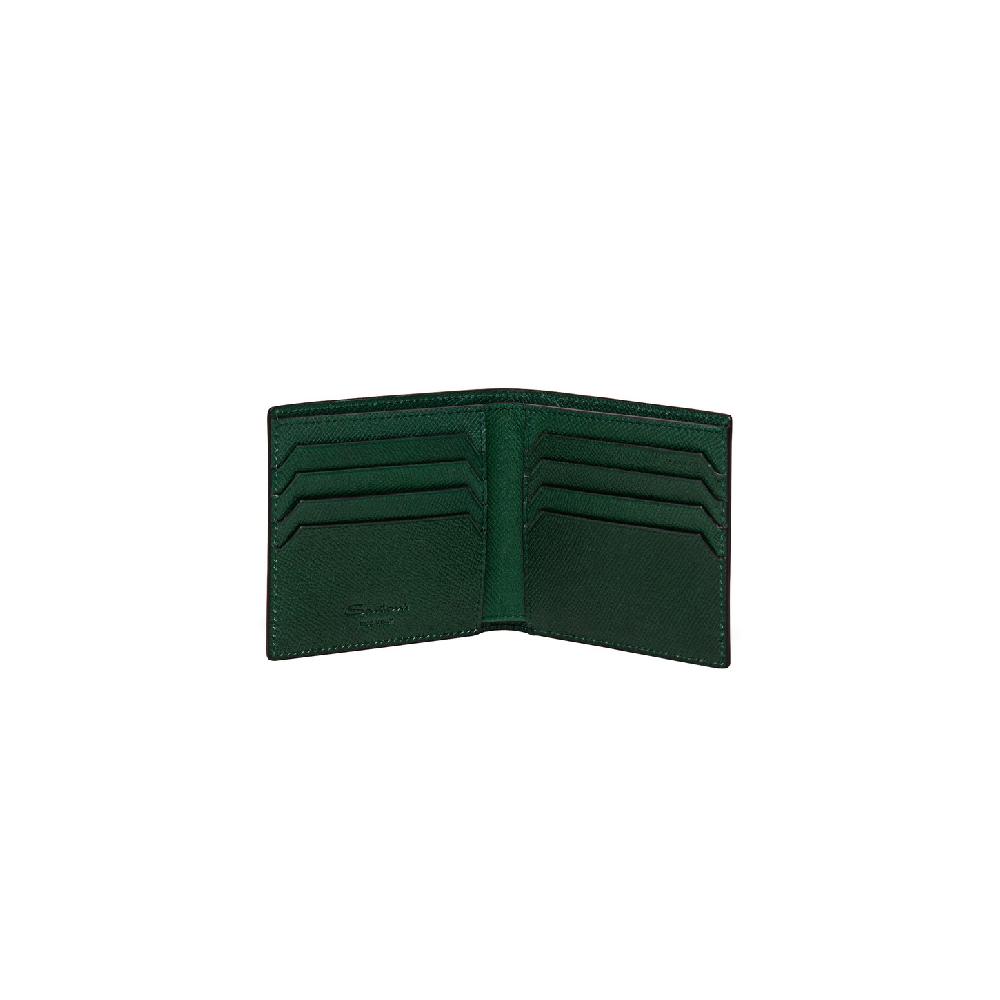 Santoni Portafoglio in saffiano verde Affare Del Giorno