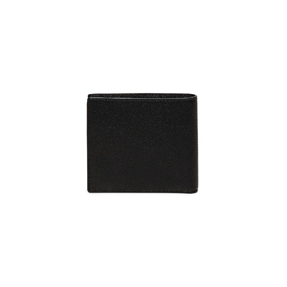 Santoni Portafoglio con porta monete in saffiano nero Convenienza
