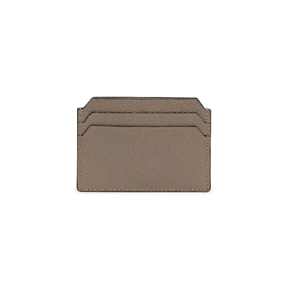 Santoni Porta carte di credito in saffiano beige Novità