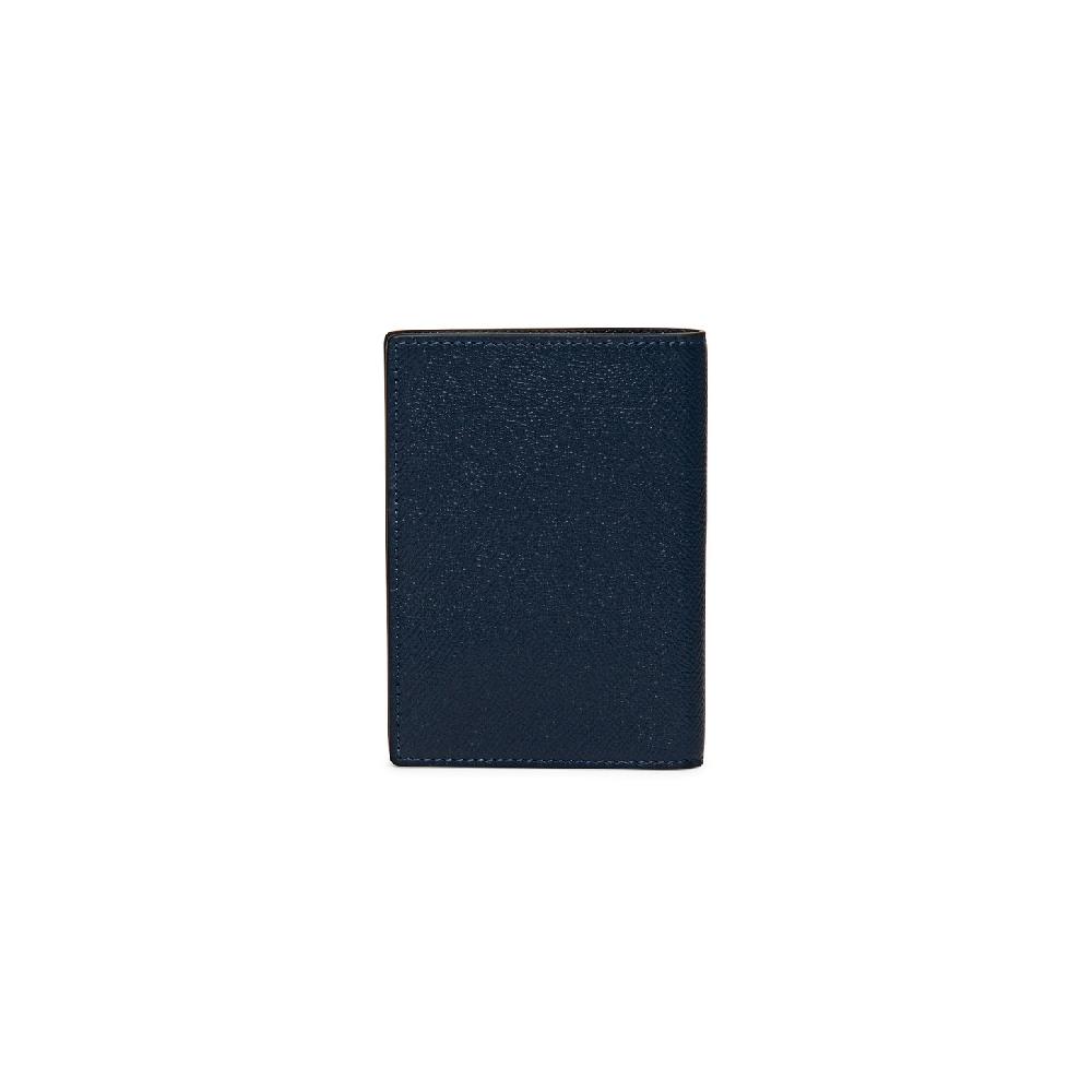 Santoni Custodia per passaporto in saffiano blu Presa