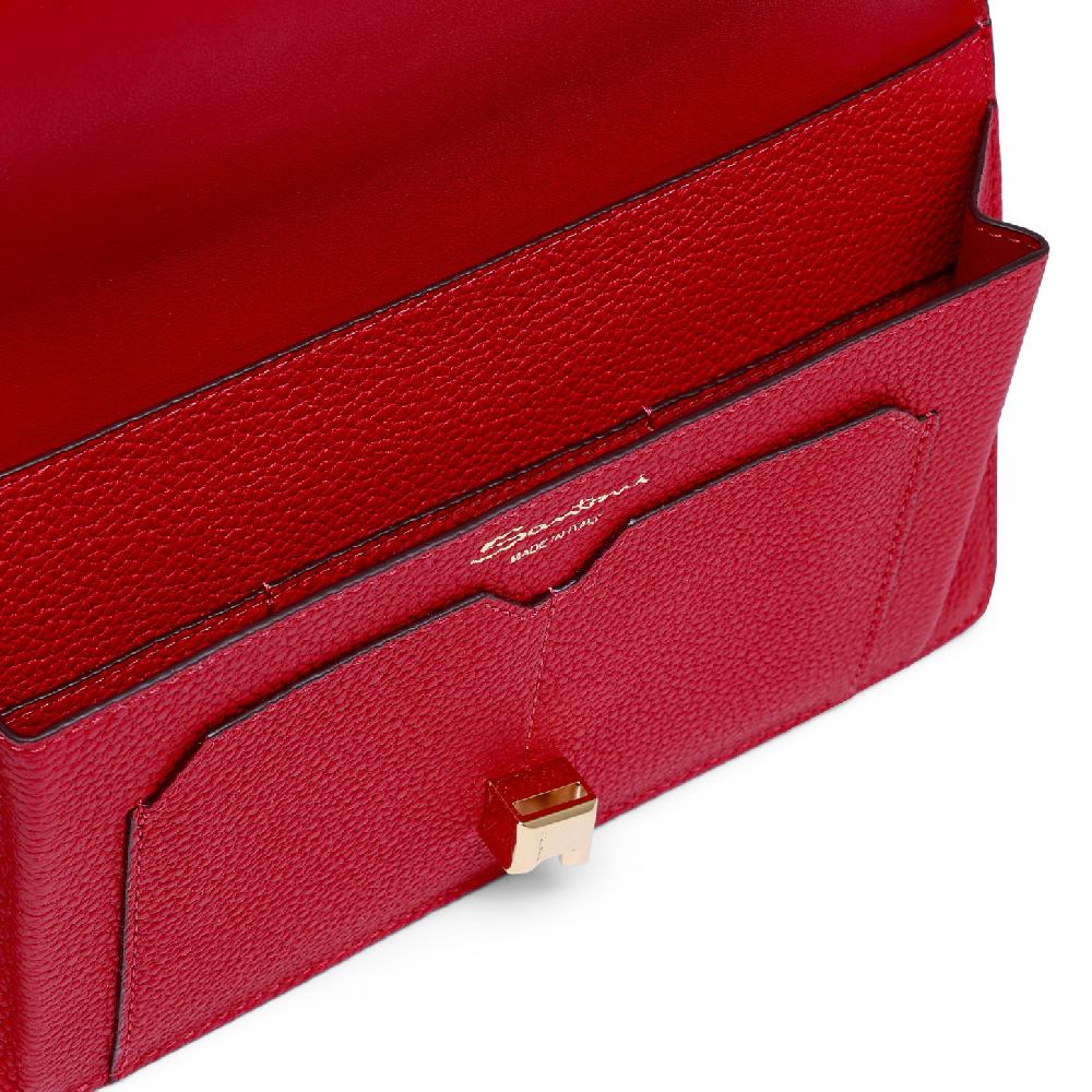 Santoni Porta documenti in pelle rossa In Vendita