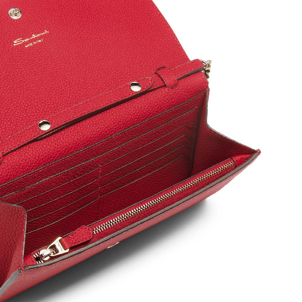 Santoni Borsa a tracolla in pelle rossa Offerte