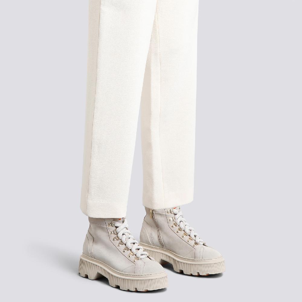 Santoni Scarponcino da montagna da donna in suede beige Hotsell