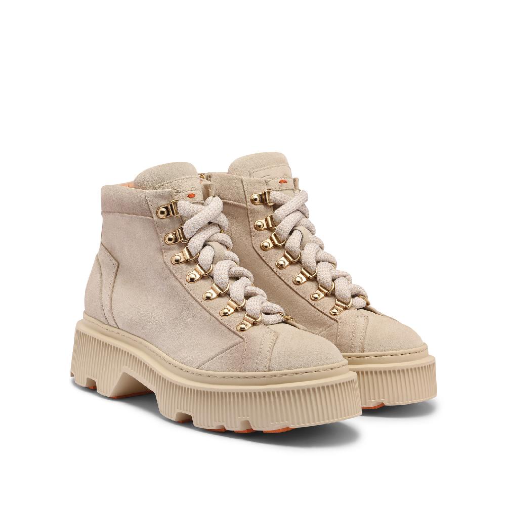 Santoni Scarponcino da montagna da donna in suede beige Hotsell