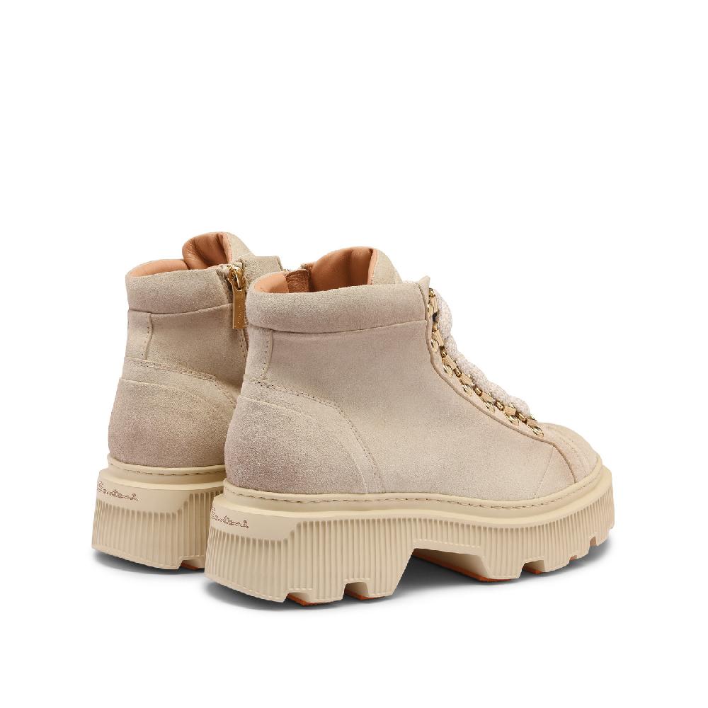 Santoni Scarponcino da montagna da donna in suede beige Hotsell