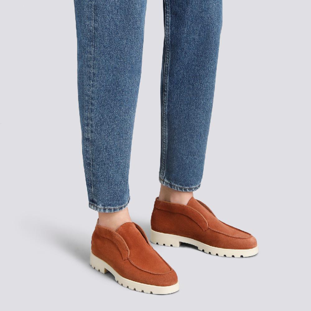 Santoni Stivaletto desert da donna in suede arancione In Saldo