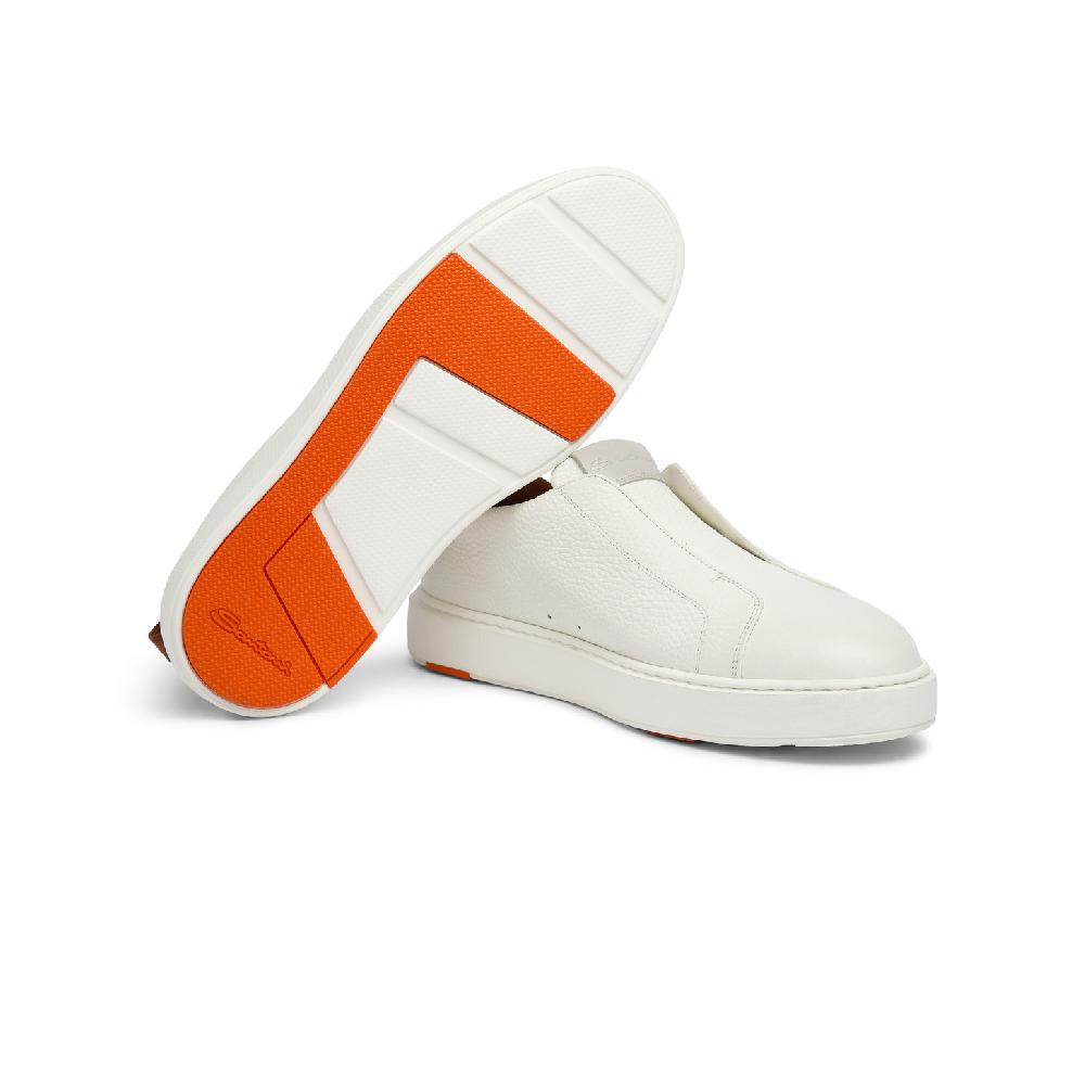 Santoni Sneaker slip-on da donna in pelle bottalata bianca 2025