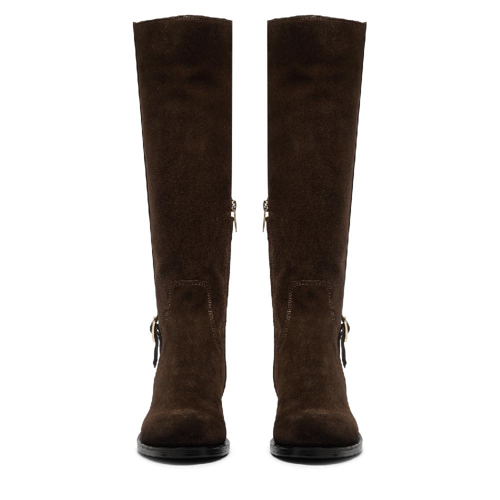 Santoni Stivale da donna in suede testa di moro 2025