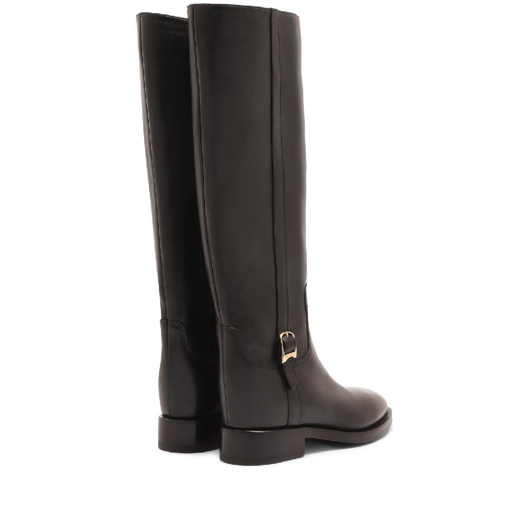 Santoni Stivale da donna in pelle nera In Linea