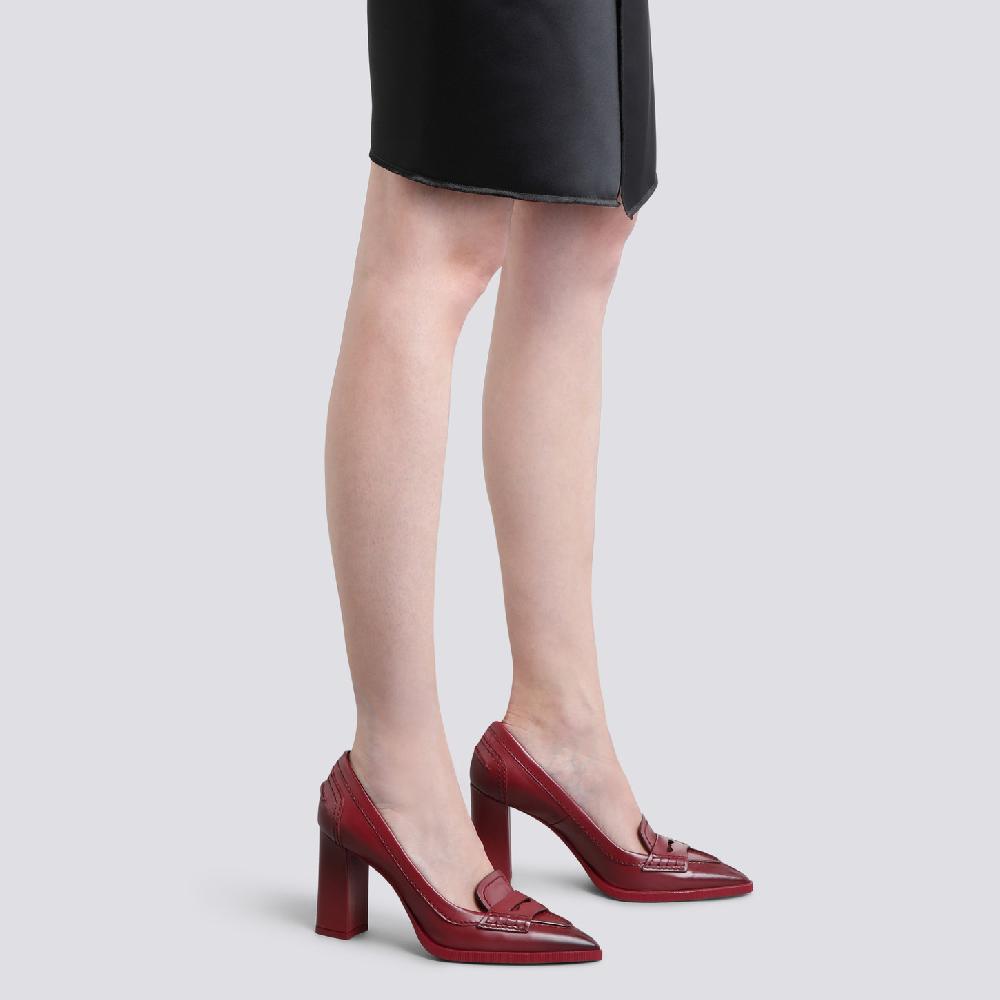 Santoni Décolletés tacco alto da donna in pelle rossa Nuovo