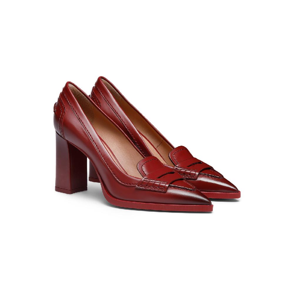 Santoni Décolletés tacco alto da donna in pelle rossa Nuovo