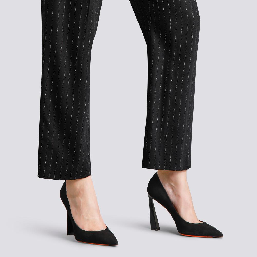 Santoni Décolletés tacco alto da donna in suede nero Vendita