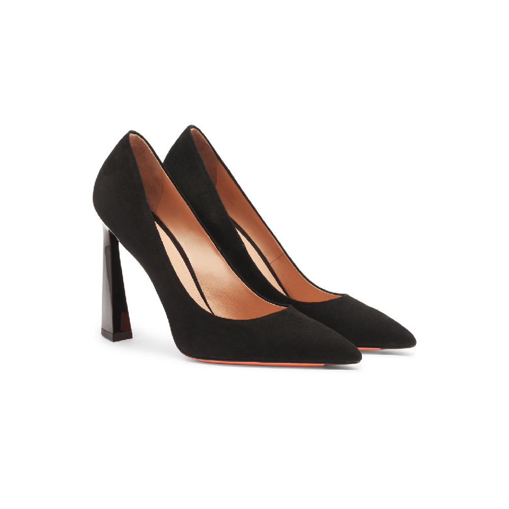 Santoni Décolletés tacco alto da donna in suede nero Vendita