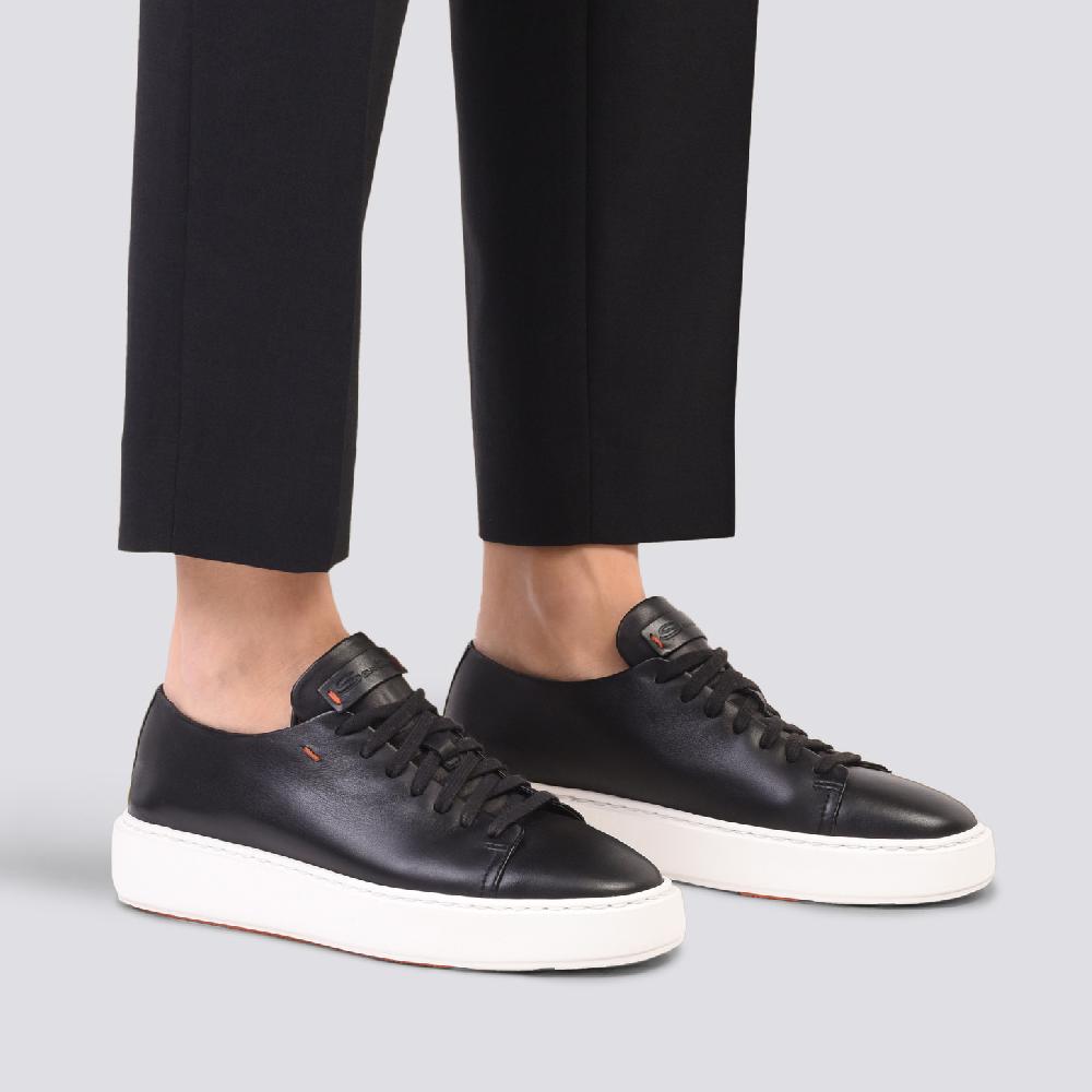 Santoni Sneaker da donna in pelle nera Promozione