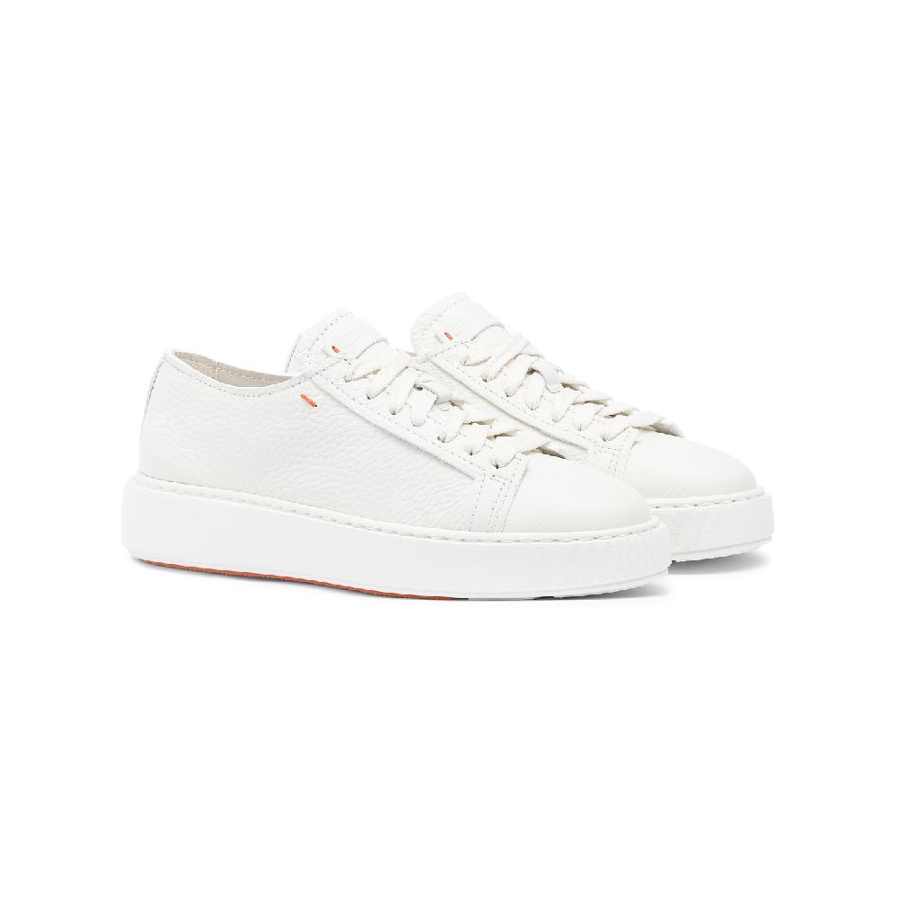 Santoni Sneaker da donna in pelle bottalata bianca Pezzi Unici