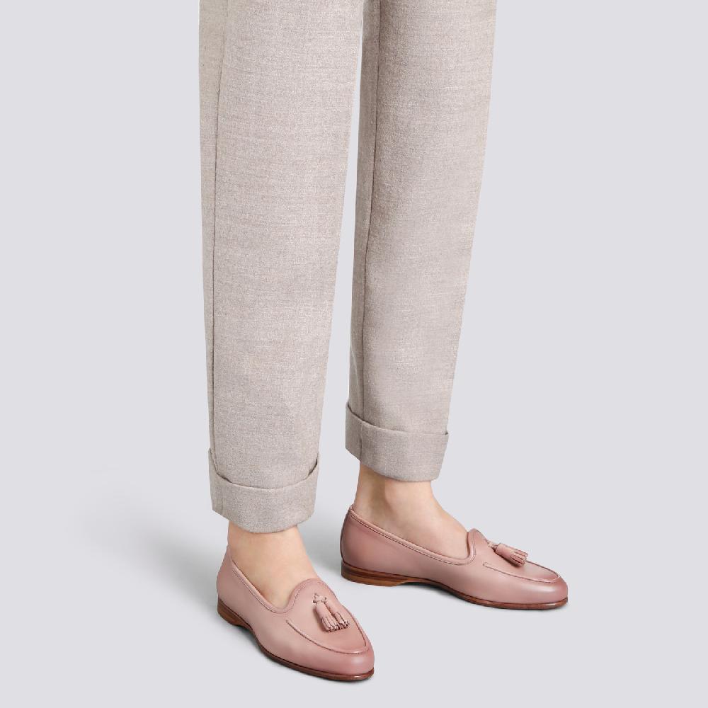 Santoni Mocassino Andrea con nappe da donna in pelle rosa Negozi Online