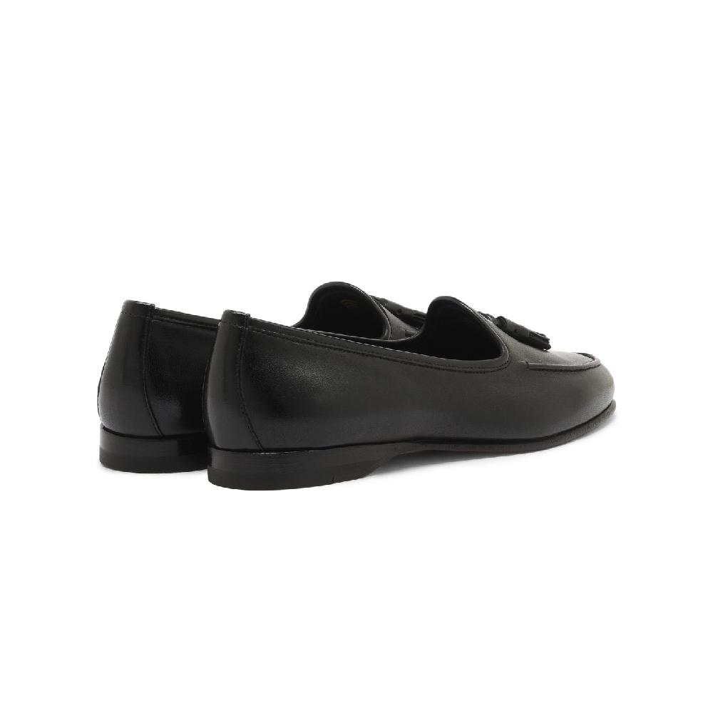 Santoni Mocassino Andrea con nappe da donna in pelle nera Acquista Ora