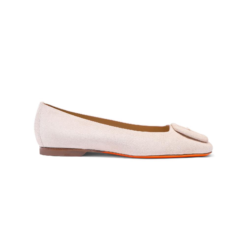 Santoni Ballerina da donna in suede rosa