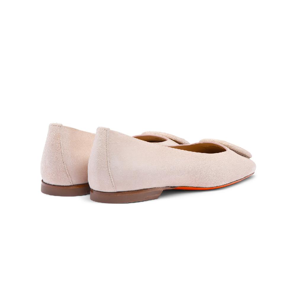 Santoni Ballerina da donna in suede rosa Fino Al -60%