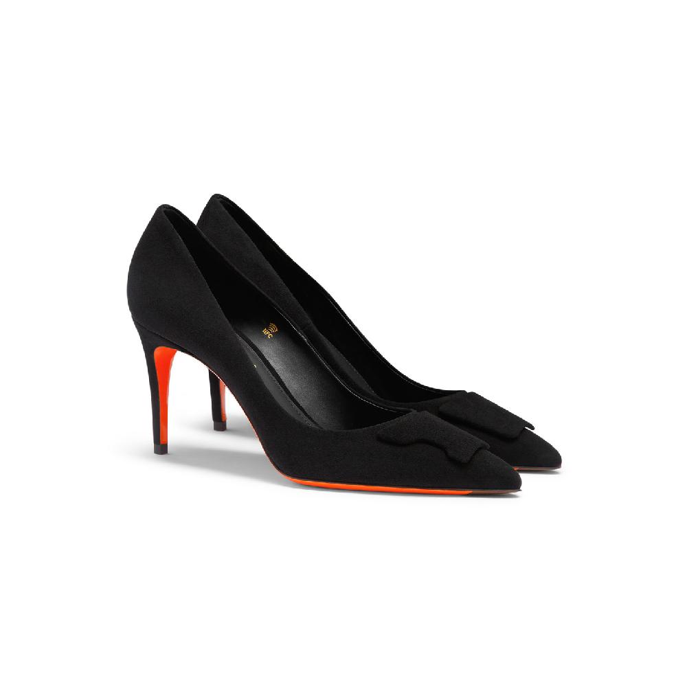 Santoni Décolletés tacco alto Santoni Sibille da donna in suede nero Prezzo Ridotto