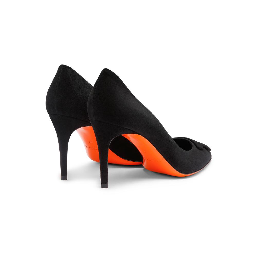 Santoni Décolletés tacco alto Santoni Sibille da donna in suede nero Prezzo Ridotto