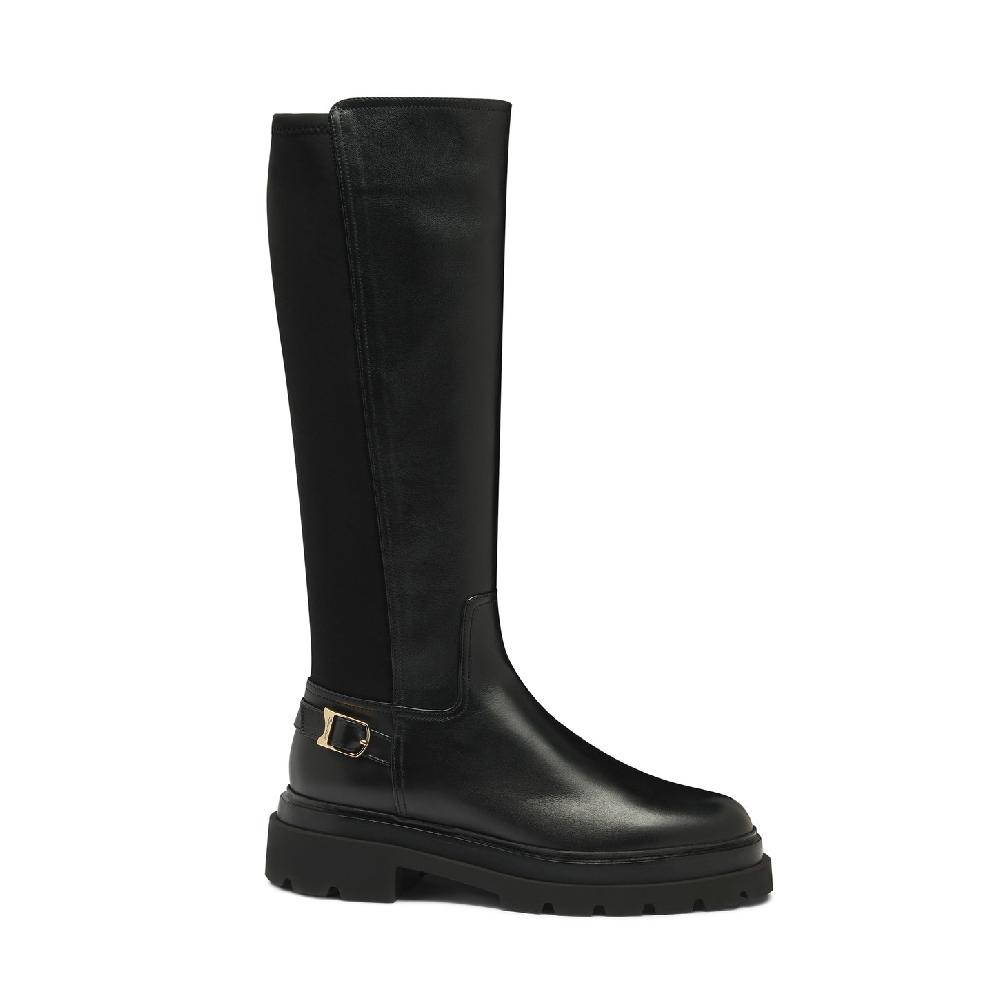 Santoni Stivale da donna in pelle nera