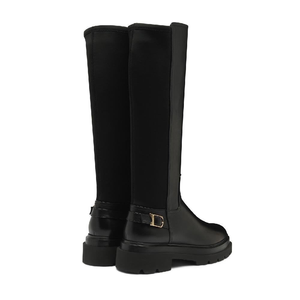 Santoni Stivale da donna in pelle nera Presa