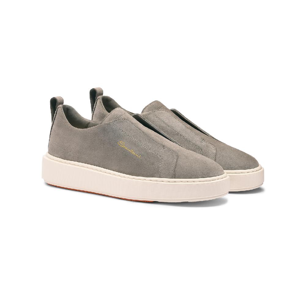 Santoni Sneaker slip-on da donna in suede grigio Saldi