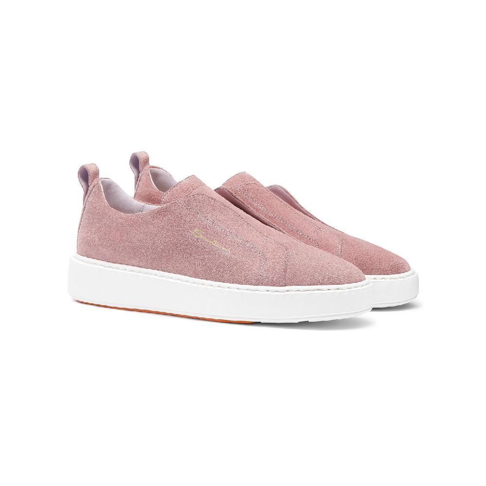 Santoni Sneaker slip-on da donna in suede rosa Offerte