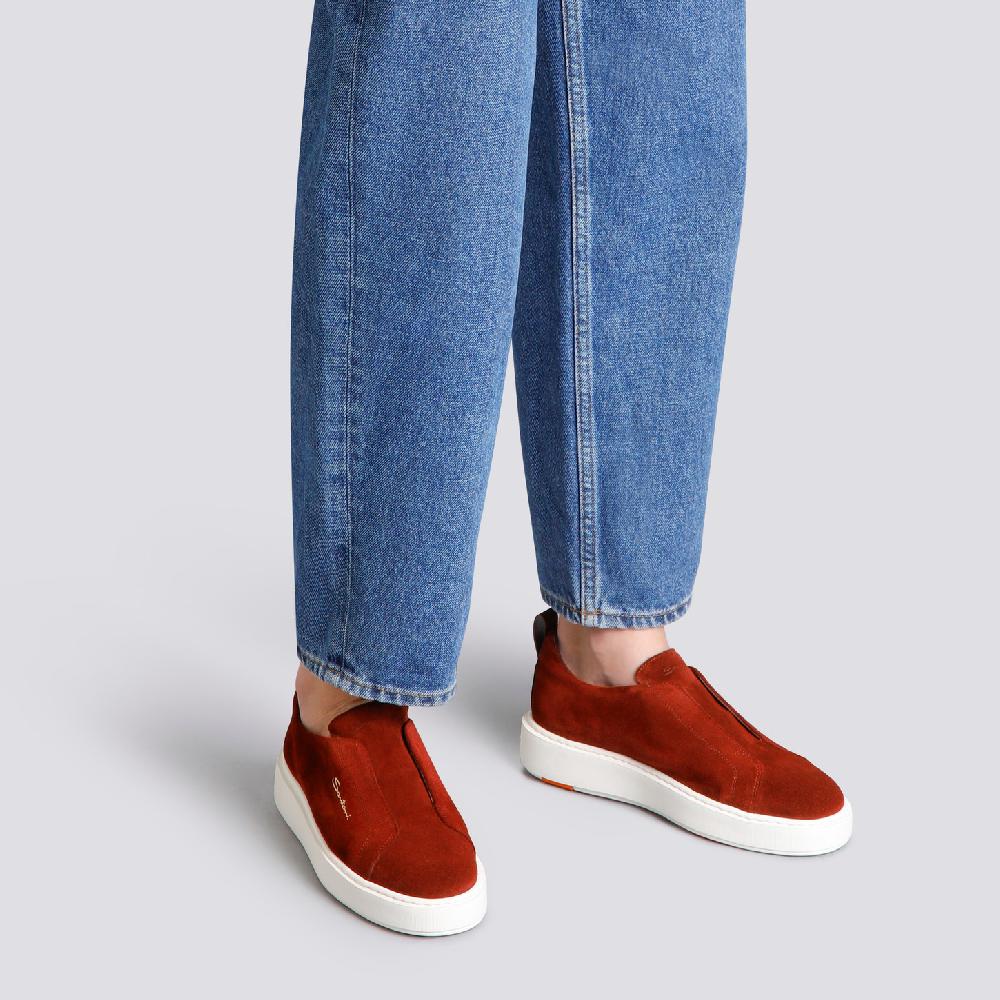 Santoni Sneaker slip-on da donna in suede bordeaux Hotsell