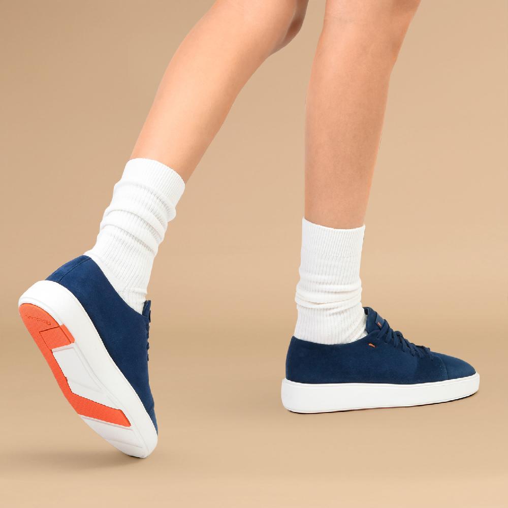 Santoni Sneaker da donna in suede blu Vendita Calda