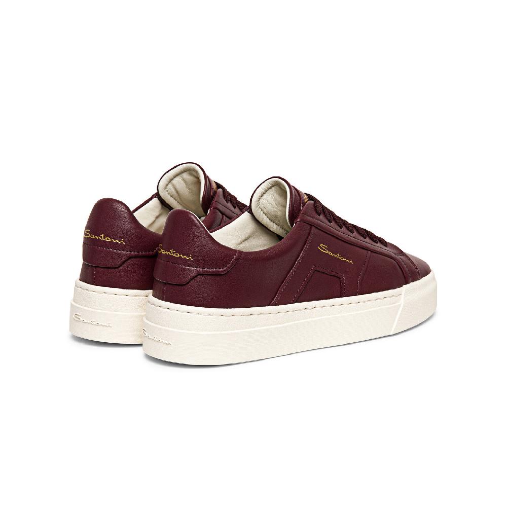Santoni Double buckle sneaker da donna in pelle bordeaux I Più Venduti