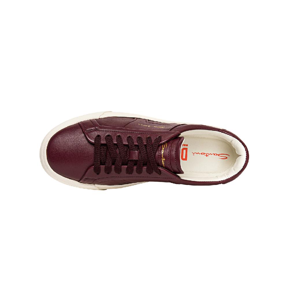 Santoni Double buckle sneaker da donna in pelle bordeaux I Più Venduti