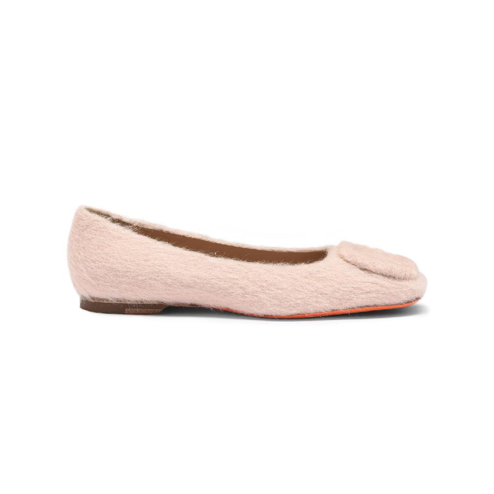 Santoni Ballerina da donna in lana rosa