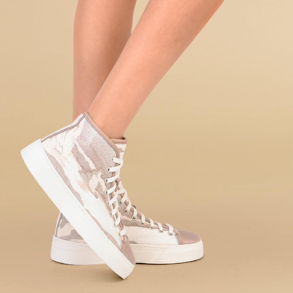Santoni Sneaker da donna in tessuto beige Italia