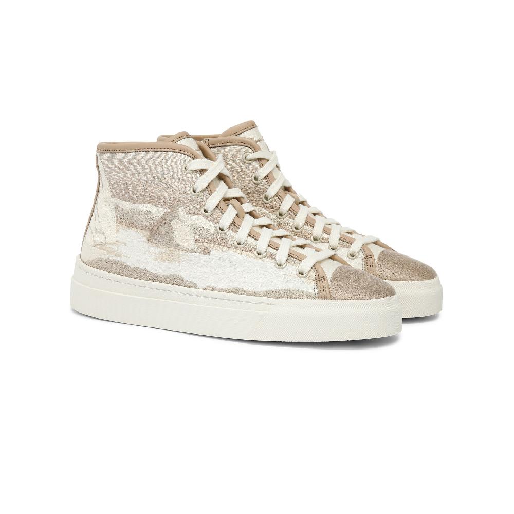 Santoni Sneaker da donna in tessuto beige Italia