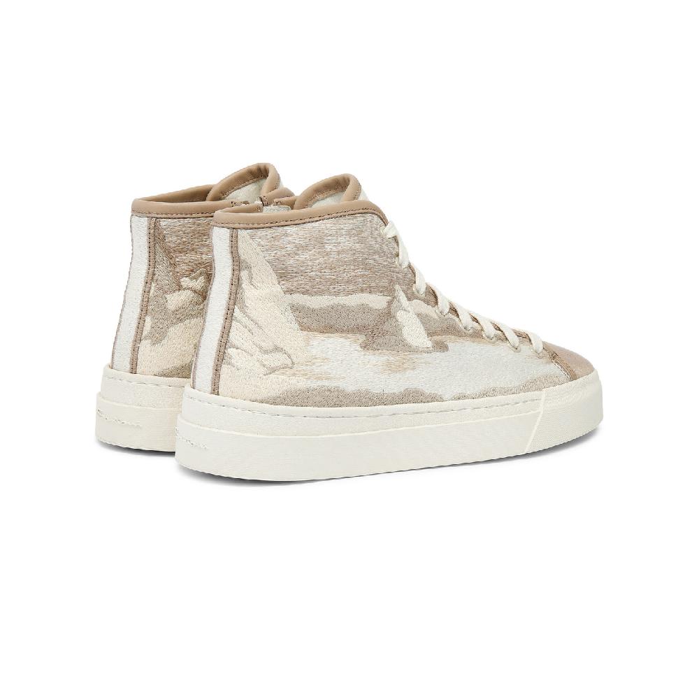 Santoni Sneaker da donna in tessuto beige Italia