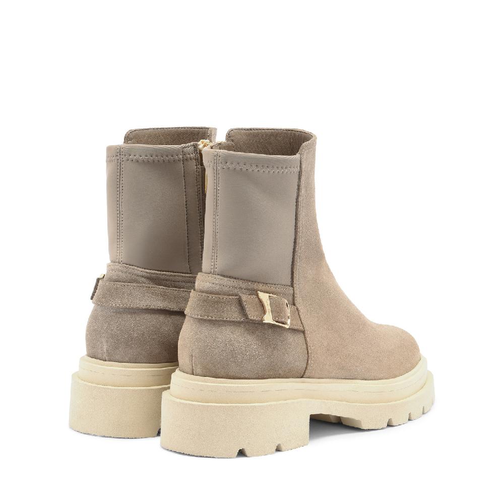 Santoni Stivaletto da donna in suede beige In Linea