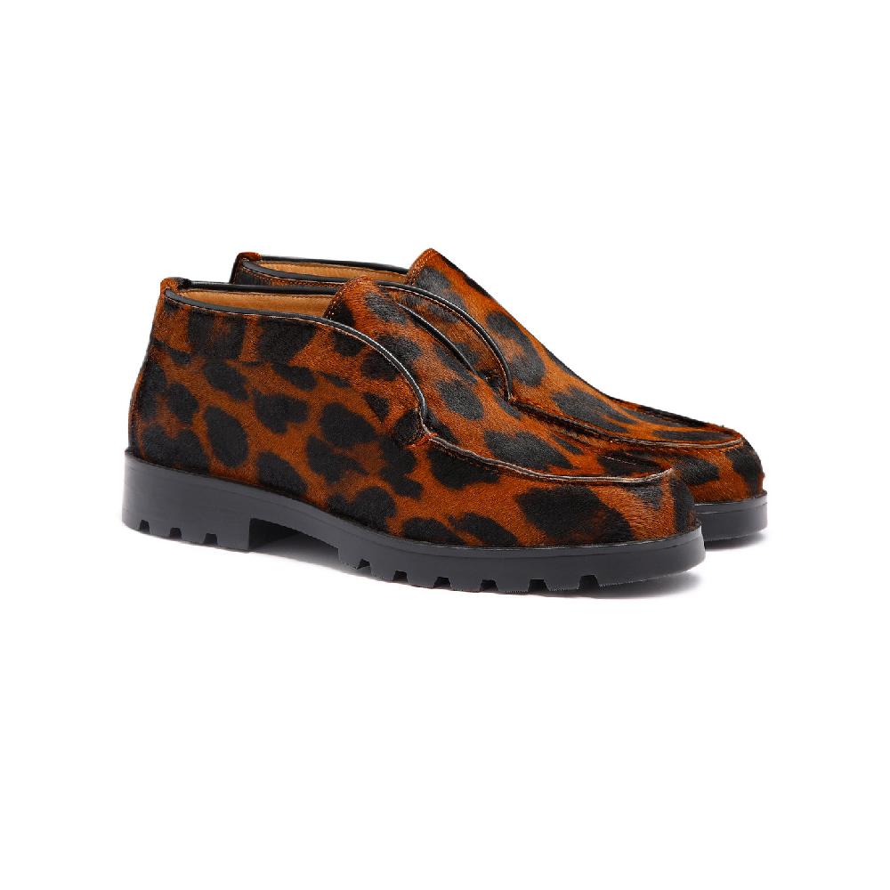 Santoni Stivaletto desert da donna in cavallino animalier Nuovo