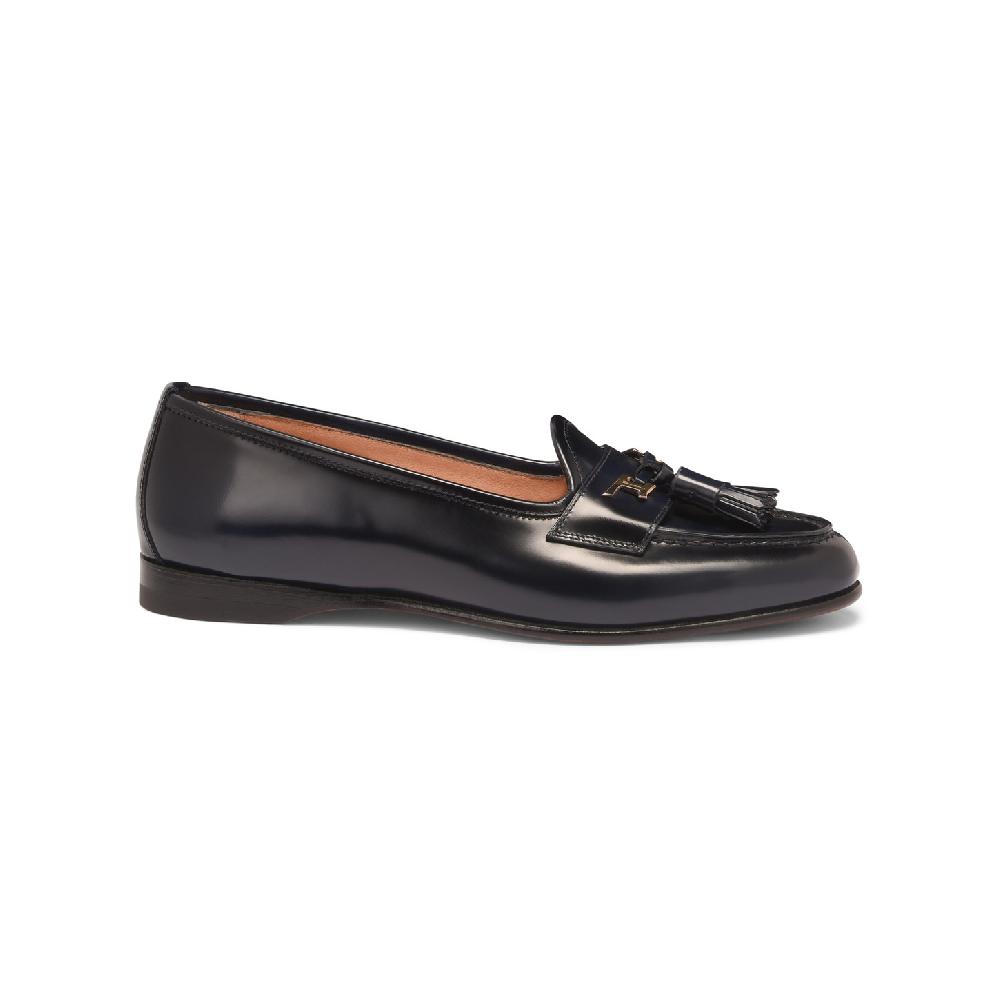 Santoni Mocassino Andrea con nappe da donna in pelle blu