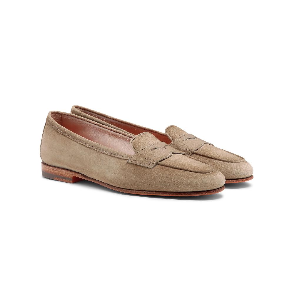Santoni Mocassino Carla da donna in suede beige Soddisfazione Garantita
