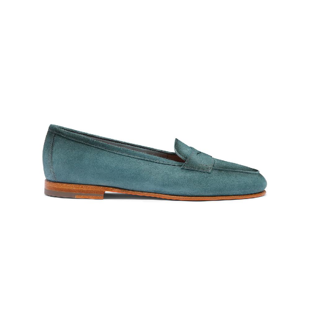 Santoni Mocassino Carla da donna in suede azzurro